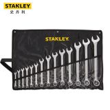 史丹利B系列兩用扳手開口扳手梅花扳手家用維修用扳子套裝14件套