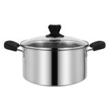 外貿(mào)出口廚房不銹鋼二件套鍋促銷禮品組合套裝鍋贈品湯鍋奶鍋