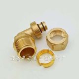 批發(fā)鋁塑管銅配件 黃銅接頭卡套式接頭配件 太陽(yáng)能鋁塑管彎頭