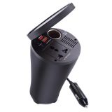 雙USB2.4A150W車載逆變器 12V轉220V電源轉換器升壓器+點煙器擴展