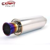 汽車摩托車改裝聲浪排氣管不銹鋼尾喉直排尾鼓低沉回壓消音器聲浪