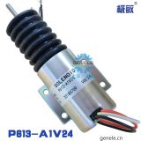 P613-A1V12柴油發(fā)動組停機(jī)斷油電磁閥24v油門控制器汽車熄火開關(guān)