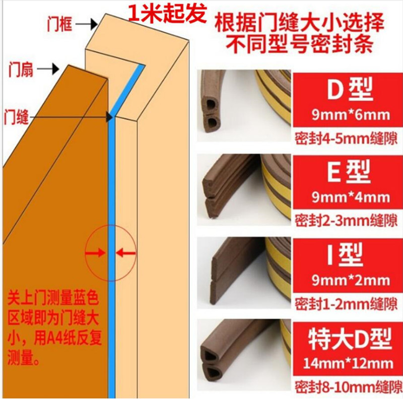 門窗密封條 木門防撞緩沖膠條 防盜木門EPDI型背膠可自粘橡