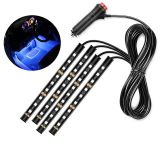 汽車腳底氛圍燈改裝 氣氛燈 車內(nèi)9LED腳窩燈5050裝飾燈一拖四單色