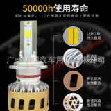廠家直銷 新款三色溫汽車led大燈黃金光遠光近光遠近光一體前照燈