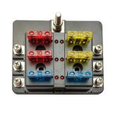1進(jìn)多出帶指示燈保險座汽車保險絲盒6路保險絲座多路汽車保險絲盒