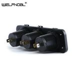 現(xiàn)貨供應(yīng)汽車房車游艇改裝車載充電器 三孔面板雙USB手機(jī)快速車充