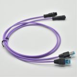 M12 以太網(wǎng)PROFINET防水連接器4芯D編碼轉(zhuǎn)rj45注塑成型塑封電纜