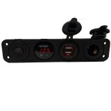 改裝車四合一車載車充雙USB充電插口取電母座電壓表組合