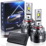 9005 LED解碼前大燈足55W 9000lm雙銅管滾珠風(fēng)扇無(wú)極性驅(qū)動(dòng)