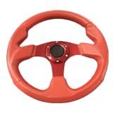 供應(yīng)電動汽車/休閑車方向盤，廠家直銷，質(zhì)量保證，紅色PVC方向盤