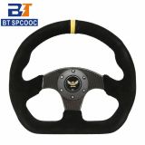 汽車改裝方向盤13寸320mm D型磨砂皮方向盤碳纖維支架方向盤通用