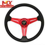 Spceddy賽車方向盤345MM改裝通用14寸方向盤PU孔距70MM跨境熱款