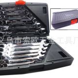 終身保用 棘輪快速兩用開口梅花扳手組合套裝 汽車維修五金工具箱