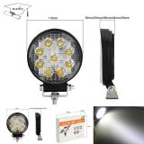 廠家直銷新款汽車led工作燈27w4英寸圓形越野車頂射燈工程檢修燈