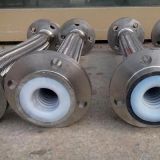 萬宇耐腐蝕內(nèi)襯四氟金屬軟管 304法蘭內(nèi)襯四氟翻邊防腐金屬軟管