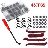 467PCS盒裝卡扣適用福特汽車門板內(nèi)飾板保險(xiǎn)杠卡扣膨脹鉚釘