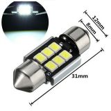 新款雙尖31MM 2835 6SMD 高亮室內(nèi)燈 寬壓解碼燈 改裝LED車頂燈