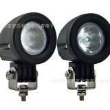 汽車工作燈改裝led射燈圓形10W倒車輔助燈霧燈車頂燈摩托車照明燈