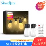 GVVOOHOME 戶外防水派對(duì)氛圍高壓燈串 婚禮遙控LED裝飾圣誕燈串