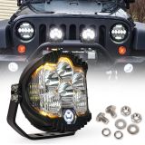 新款LED車燈坦克300牧馬人越野車改裝5寸工作燈前杠車頂A柱射燈