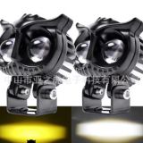 質(zhì)保一年 貓頭鷹雙色摩托車led大燈 白黃雙色摩托車燈改裝車燈